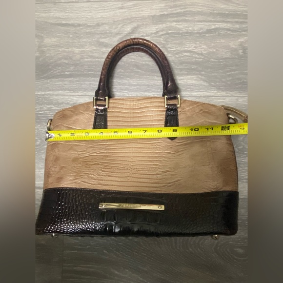 Brahmin Duxbury Satchel Medium Caramel Mocha & Brown Croc Embossed Leather - Picture 12 of 16